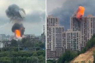Moskva v dýmu. Záběry ukazují explozi v rafinérii i náraz dronu do obytného domu - Novinky