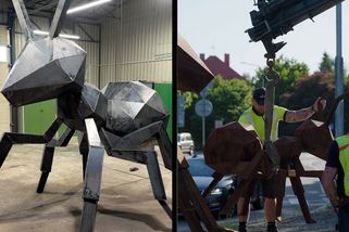 Dvě nové obří sochy u vjezdu do Karviné budí mezi lidmi rozruch - Novinky