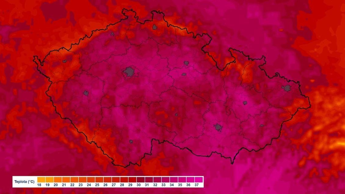 Teploty v Česku dosáhly 36 °C, třetina stanic hlásí rekordy - Novinky
