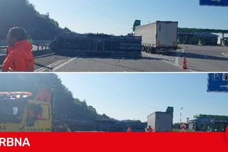 Provoz na dálnici komplikovala nehoda. Havaroval cizinec s přetíženou dodávku