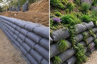 Žádný beton ani gabiony. Zpevnění svahu pomocí pytlů zvládne každý trochu šikovný zahrádkář