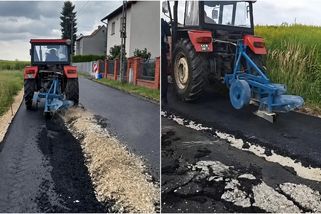 Čerstvý asfalt nevydržel ani den. Farmář ho...