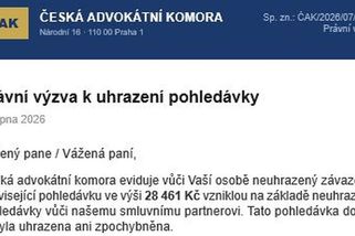 „Zaplaťte, jinak bude soud.“ Advokátní komora varuje před phishingem