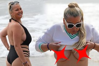 Dobrý den, vnady ven. Bývalá modelka Playboye neváhala a obnažila svá prsa na pláži