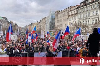Na protivládní demonstraci se na Václavském náměstí sešly tisíce lidí