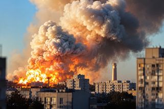 Video: Hlavní výbuch byl jen začátek. Nad Kyjevem následovaly desítky dalších explozí