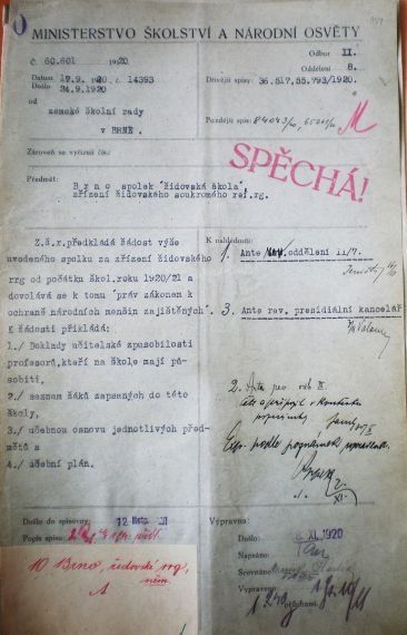 Almanach spolkového židovského reformního reálného gymnázia v Brně