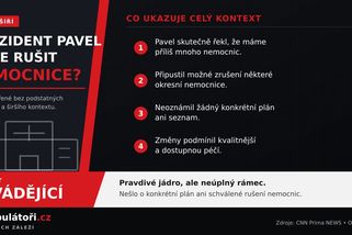 Petr Pavel připustil rušení některých nemocnic. Příspěvky ale vynechávají podstatný kontext
