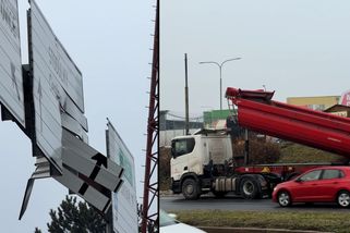 Náklaďák se zvednutou korbou zdemoloval v Praze semafor i značky - Novinky