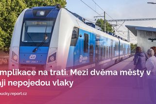 Komplikace na trati. Mezi dvěma městy v kraji nepojedou vlaky