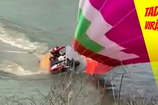 Horkovzdušný balon plný turistů se zřítil do jezera a začal klesat ke dnu | Tady virál