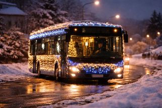 Vánočně osvětlené autobusy dostaly v Kroměříži stopku. Přišlo několik udání