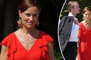 Pippa Middleton na luxusní svatbě kamarádky: V červených šatech s volánky nešla přehlédnout. Líbí? - Super.cz