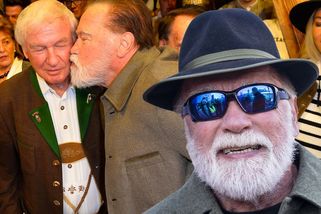 Co říkáte na Arnolda s plnovousem? Schwarzenegger si klobáskovou party užíval natolik, že olíbal pořadatele i jeho dceru - Super.cz