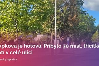 Stupkova je hotová. Přibylo 30 míst, třicítka platí v celé ulici