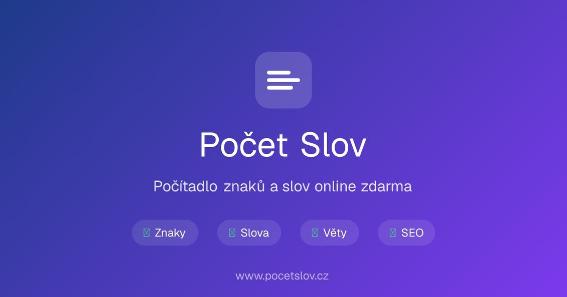 Počítadlo slov — počet slov a znaků v textu online