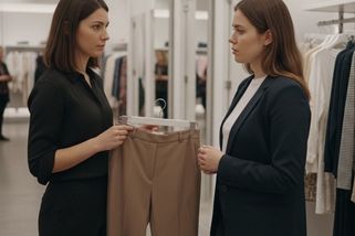 „Tyhle na vás nejsou.“ Prodavač komentoval moji postavu u kabinky, nenechala jsem to jen tak