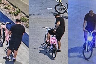 Zloděj očesal ze sdíleného elektrokola drahé vybavení. Policie hledá muže z fotografií