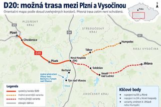 Nová D20 zamíří k Jihlavě. Přesnou trasu má určit studie za 24 milionů
