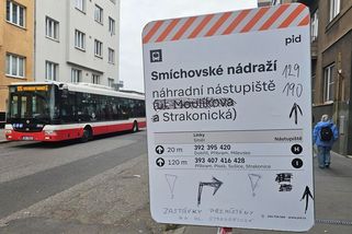 Den po kolapsu dopravy na Smíchově hledají lidé cestu po šipkách, pomáhají i fixy - Novinky